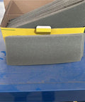 50 Pieces Of 70x198mm Dry Mesh Sandpaper Sheets in box, showing flexible sheets for car paint putty and woodworking projects.