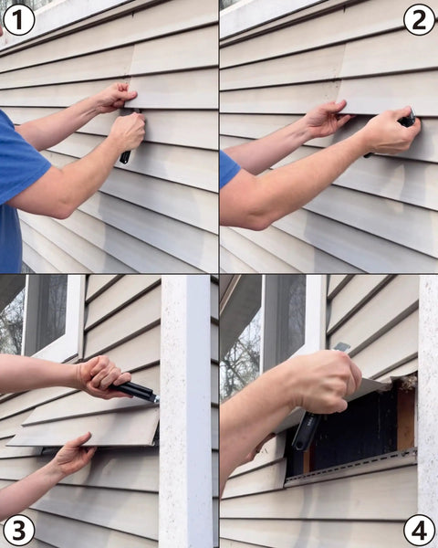 Vinyl Siding Removal Tool 7 Inch Heavy Duty Steel Hand Tool For House Siding Installation And Repair Durable Steel Construction Built To Last Pro Grade For Quick And Easy Siding Replacement And Repairs On Homes And Outbuildings in use