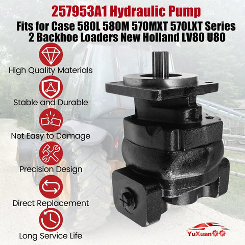 Hella Smooth Hydraulic Pump Quick Swap Fit For Case Backhoe 580L 580M 570MXT 570LXT And New Holland LV80 U80 Replaces 257953A1 47362917 Built Tough For Daily Rig Grind