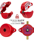 Gate Valve Lockout Kit Two Pack Valve Lockout Device For One Inch To Two And A Half Inch Diameter Handles, red ABS plastic, OSHA compliant