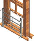 Installation diagram of Kid Proof Window Guard With Tamper Resistant Screws, Non Egress Fixed Design, White Finish on wooden frame.