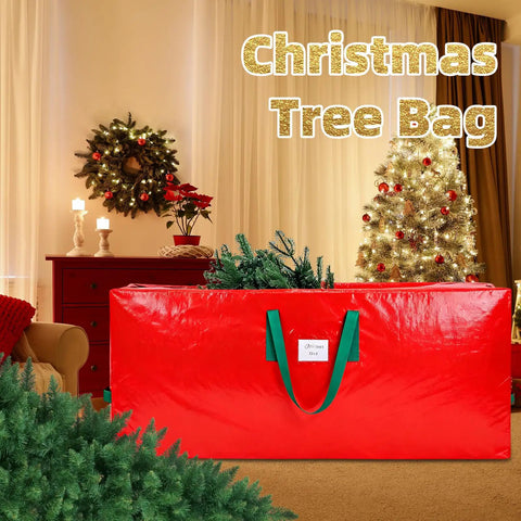 Christmas Tree Storage Bag Fits Up To Seven And A Half Foot Tree Zippered With Carry Handles Heavy Duty in living room