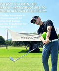 Golfer using Connector Golf Training Aid For Swing Improvement And Posture Correction, Arm Body Coordination Drill outdoors