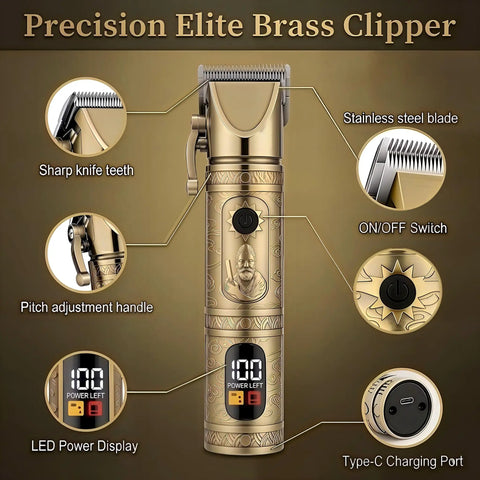Cordless Hair Clippers For Men With Led Display And 3 In 1 Beard Trimmer Kit features stainless steel blade and LED display.