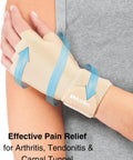 Ultimate Hand And Wrist Compression Glove For Men And Women Pain Relief For Carpal Tunnel And Arthritis Adjustable, beige S/M