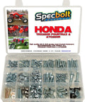 250 Piece Heavy Duty Fastener Kit with flange bolts, lug nuts, and washers in storage box for Honda TRX 250R and ATC250R