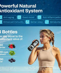 Woman drinking from Hydrogen Water Bottle With 6000 PPB Concentration Portable 16.2 Oz Generator And SPE PEM Ionizer