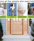 Badass Heavy Duty Wall Mount Handrail For Patio Steps Solid Steel Safety Grab Bar visible next to a front door.
