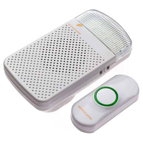 Wireless Doorbell Kit With Flashing Strobe For Hearing Impaired Homes And Busy Offices 1000 Ft Range, plug-in receiver and button