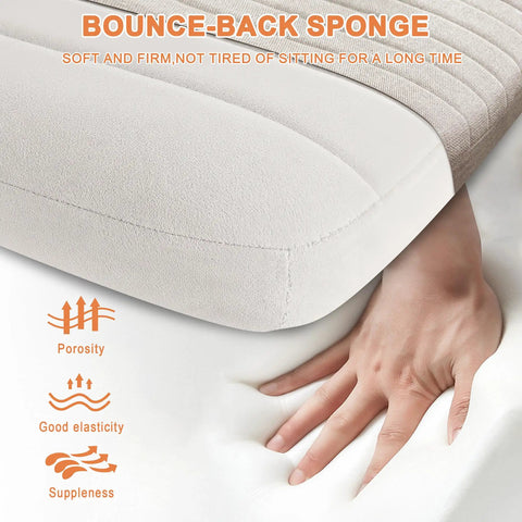 Close-up of bounce-back sponge seat cushion for Criss Cross Office Chair With Wheels Armless Swivel Task Chair For Home Office.