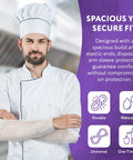 White Disposable Arm Sleeves 18 Inch 1000 Pack Waterproof 1.5 Mil PE Sleeve Covers Unisex Work Arm Protectors For Painting Cleaning Food Prep Pro Grade Industrial Tasks, worn by chef