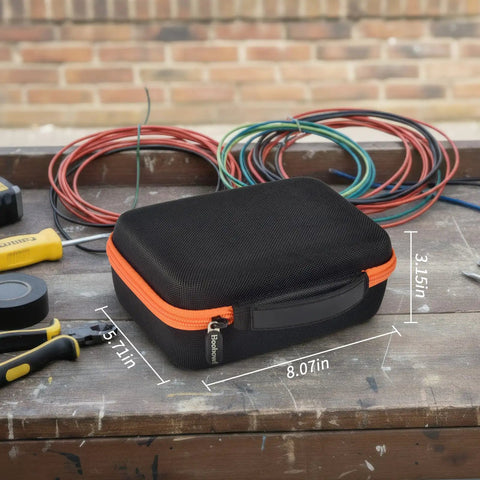 Built Tough Waterproof Multimeter Storage Case For MM325 MM420 MM69149P And More on workbench with tools and wires