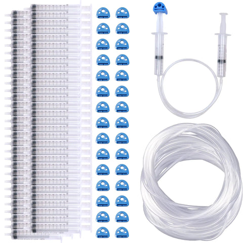 Hydraulic And Pneumatic Bulk Kit For STEM Projects With 60 Plastic Syringes, 30 Adapters, And 540 Inches Of Vinyl Tubing
