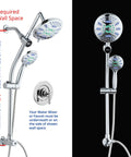 No-Drill 34-Inch Shower Bar With LED Temperature Display, 3-Way Rain And Handheld Shower Head, Height Extension Arm combo.