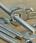 15-piece set of 3/8-16 UNC stainless steel fully threaded rods, 1.6 in length, with nuts and washers