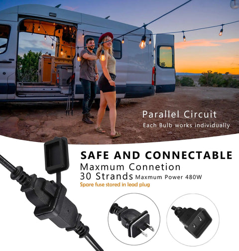 LED Outdoor String Lights 150FT Two Pack 75Ft Each Built to Hang Tough Shatterproof IP65 Waterproof Heavy Duty Edison Patio Lights for Backyard Porch Yard Outdoor House Exterior