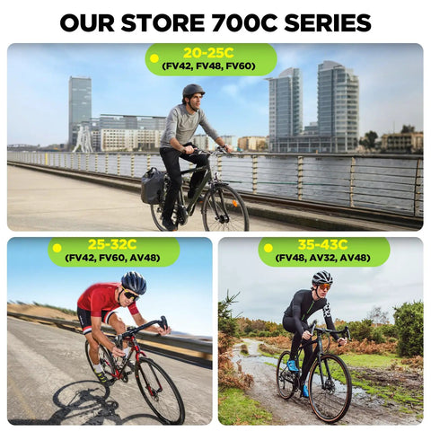 Cyclist using Two Pack 700c Road Bike Inner Tubes 700x20c To 700x25c With 42mm Presta Valve Butyl Rubber Includes Two Tire Levers