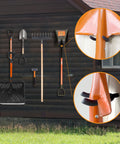 16 Pack U Hooks Value Pack Heavy Duty Wall Hangers For Tools Mops And Brooms holding garden tools on wooden wall