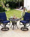 Outdoor High Back Patio Chair Cushions Set, Waterproof And Fade Resistant, All Weather Comfy 21x20 Seat Cushion With 21x24 Back Cushion, Navy Blue