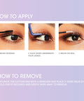Step-by-step application guide for All Day Lash Bond And Seal With Biotin And Vitamin E For Falscara Lashes.