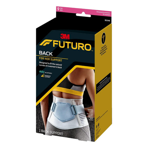 All Day Back Support For Women Adjustable Fit With Contoured Comfort, Breathable Materials on packaging