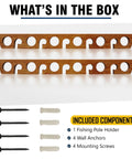 11 Rod Fishing Rod Storage Rack For Wall Or Ceiling Mount Vertical Or Horizontal Holder With Eleven Rod Capacity Box Contents