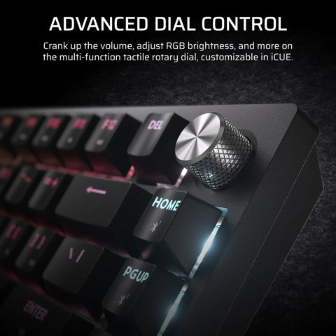 Top Shelf Wireless 75 Percent Gaming Keyboard Featuring Hot Swap MLX Tactile Switches with advanced rotary dial control.