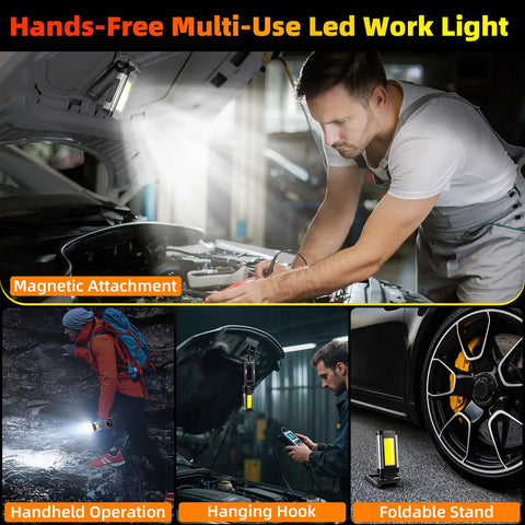 Hella Bright Magnetic Rechargeable Golf Cart Led Dome Light With 360 Spin And Seven Glowing Modes used for hands-free work and camping.