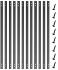 Heavy Duty 61 Pack 36 Inch Flat Straight Deck Balusters With Screws Ready To Go Metal Railing Spindles, black steel spindles and screws.