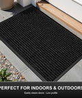 Non Slip Waterproof Floor Mat 35x24 Inches For High Traffic Front Door Entryway Indoor Outdoor Rug placed outside a front door