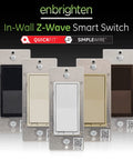 Z Wave Smart Rocker Light Switch Set With QuickFit And SimpleWire 3 Way display showing color options and features