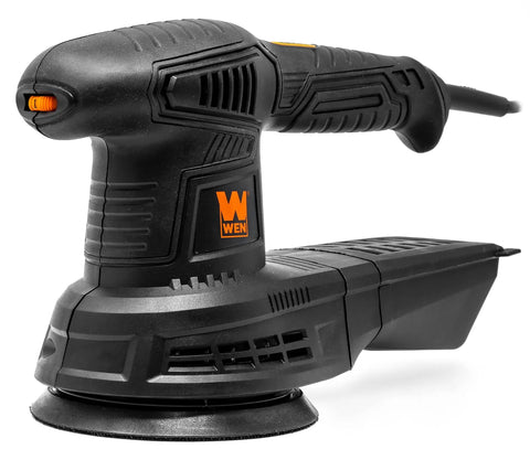 5 Inch Variable Speed Random Orbital Sander With 3.7 Amp Motor, Dual Grip Handle, Hook and Loop Pad, 6000 to 13000 Orbits Per Minute
