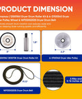 Diagram of Dryer Drum Roller Kit With Idler Pulley And Bearing Set And Belt 91 And Five Eighths Inches Long For Neptune Atlantis 3000