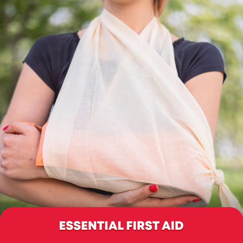 Ever Ready First Aid Triangular Bandage sling, 40 × 40 × 56 inches, 100% cotton, cream.