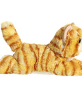Real Deal Mini Flopsie Ginger Cat Eight Inch Stuffed Animal Plush side view showing soft fur and compact design for cuddling.