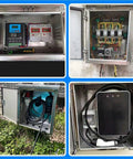 Heavy Duty Outdoor Metal Junction Box Wall Mount Enclosure For Industrial Control And Factories 20 By 24 By 10 Inch 2mm Thick Stainless Steel Weatherproof Electrical Box, open with wiring