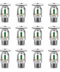 No Sweat Quick Response Upright Fire Sprinkler Head Half Inch DN15 Copper Chrome Plated 12 Pack arranged in grid pattern.