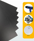 12 Pack Black Plastic Sheets 8x12 Inch 0.04 Inch Thick High Tensile Plastic Panels for DIY Crafts with hot air gun, saw, glue