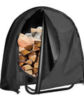 40 Inch Firewood Log Hoop Cover Built Tough As Nails Heavy Duty 600D Waterproof Round Log Rack Weather Resistant on a hoop