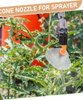 Windproof Spray Nozzles With Adjustable Misting For Garden Sprayer Tanks Transparent Deflector Cover in use on plants