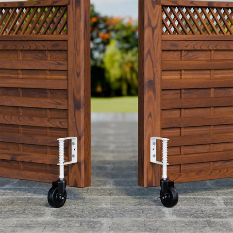 Installed Spring Loaded Gate Wheel 4 Inch Side Break Caster For Wooden, Fence And Vinyl Gates, Heavy Duty Outdoor Gate Wheel, 200 Lb Capacity, Pack Of 2