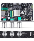 Front view of Bluetooth 5.3 Mono Amplifier Board With TWS Boost For Home And Outdoor DIY Speaker Builds, 100W Output, Treble And Bass Control, USB Aux And Bluetooth Input, DC 9 To 24V Compatible, A Compact Mini Amp For Projects And Stereo Pairs