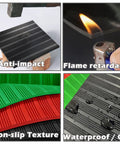 Top Notch Job Site Ready Heavy Duty Rubber Insulating Mat Badass Grip Non Slip Safety Cover For Electrical Rigs And Switchboards Blocks High Voltage Shock Guard, showcasing anti-impact, flame retardant features, and non-slip texture.