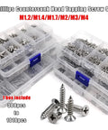 Micro Phillips Flat Countersunk Head Self Tapping Wood Screws Set C 1010 Pieces DIY Friendly Woodworking in plastic boxes