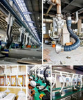 Rock Solid Super Adjustable 360 Degree Air Extractor Arm With Hella Flexible Duct Collector Hose in industrial workspace setup for smoke removal.