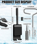 Heavy Duty Ice Anchor Tool Kit For Ice Fishing Shelter Setup With Universal Drill Adapter size details and measurements