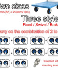 Heavy Duty Pneumatic Rubber Wheel Swivel Caster With Brakes Built Like A Tank For Smooth Industrial Glides and Heavy Lifting with Two sizes