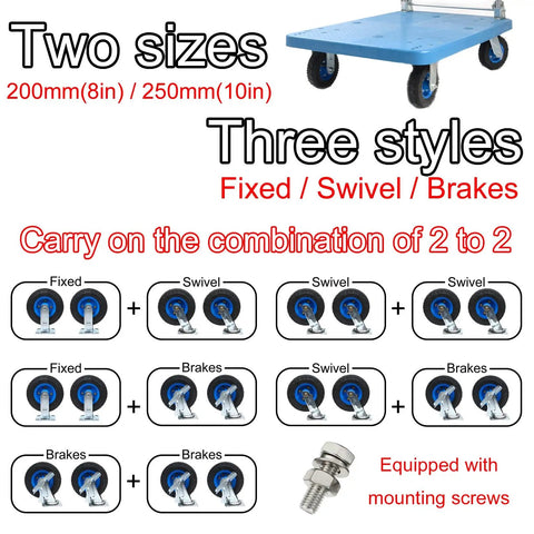 Heavy Duty Pneumatic Rubber Wheel Swivel Caster With Brakes Built Like A Tank For Smooth Industrial Glides and Heavy Lifting with Two sizes