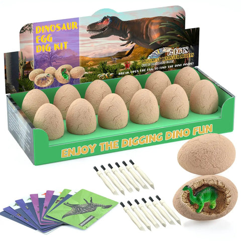 Easter Dinosaur Eggs Excavation Kit For Kids Break Open 12 Dinosaur Eggs To Reveal 12 Unique Dinosaurs Hands On Archaeology STEM Crafts