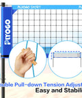Heavy Duty Backyard Pro Grade Volleyball Net Set With Portable Aluminum Poles And Anti Sag Design, focus on tension adjuster